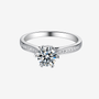 Elvanna Moissanite Pavé Ring 💍✨ - a perfect engagement ring featuring a brilliant 1.0CT round-cut Moissanite and elegant pavé settings.