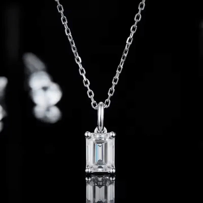 The Emeralisse Moissanite Solitaire Necklace PENDANT by Chantal Vaulet