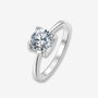 Moissanite solitaire engagement ring with 1CT round-cut stone in sleek prong setting 💍✨ Amazing value for weddings!