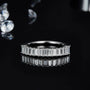 Elegant Moissanite half eternity ring showcasing dazzling stones, perfect for wedding or engagement✨💍 Amazing value!