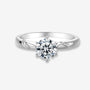 The Evanna Moissanite Solitaire Ring 💍✨ 1.0ct engagement/wedding ring, featuring a brilliant center stone and sparkling accents.