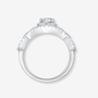 Evelisse Moissanite tiara ring with pear-cut center and halo accents, perfect for engagements or weddings. 💍✨