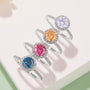 Colorful gemstone rings with halo settings 💍✨ perfect for engagement, wedding, or special occasions. Amazing value!