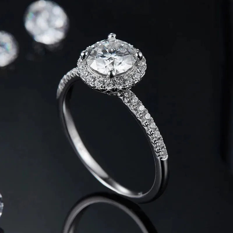 The Evelora Moissanite Halo Ring RING by Chantal Vaulet