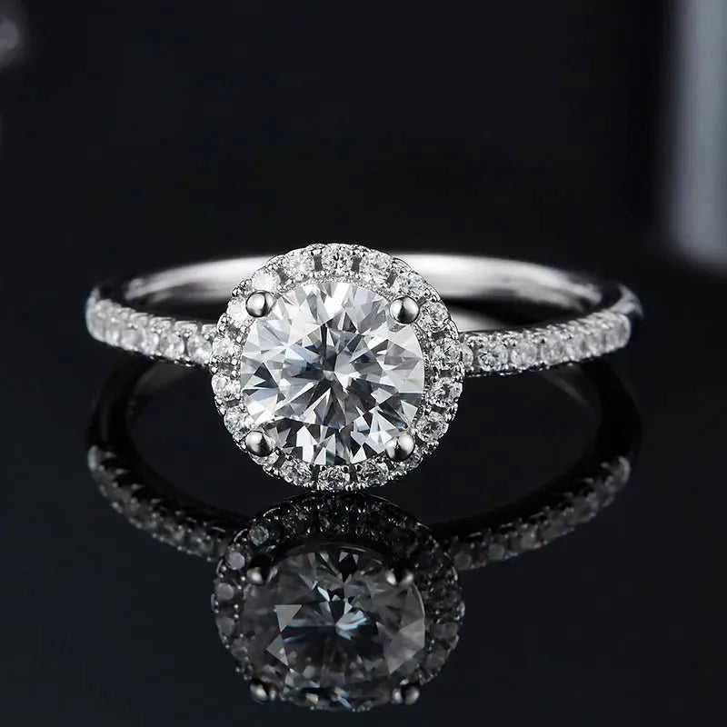 The Evelora Moissanite Halo Ring RING by Chantal Vaulet