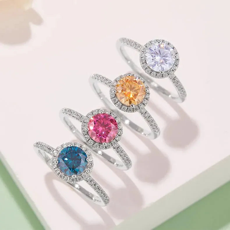 The Evelora Moissanite Halo Ring RING by Chantal Vaulet