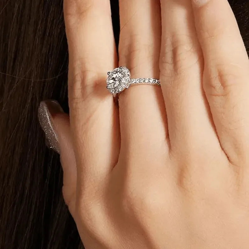 The Evelora Moissanite Halo Ring RING by Chantal Vaulet