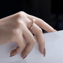 Elegant hand wearing The Everly Moissanite solitaire ring 💍✨, perfect for engagements and weddings, an amazing value!