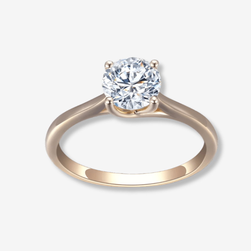 Moissanite engagement ring 🌟 The Everly – Round Cut Solitaire in gold, perfect for weddings and amazing value 💍✨