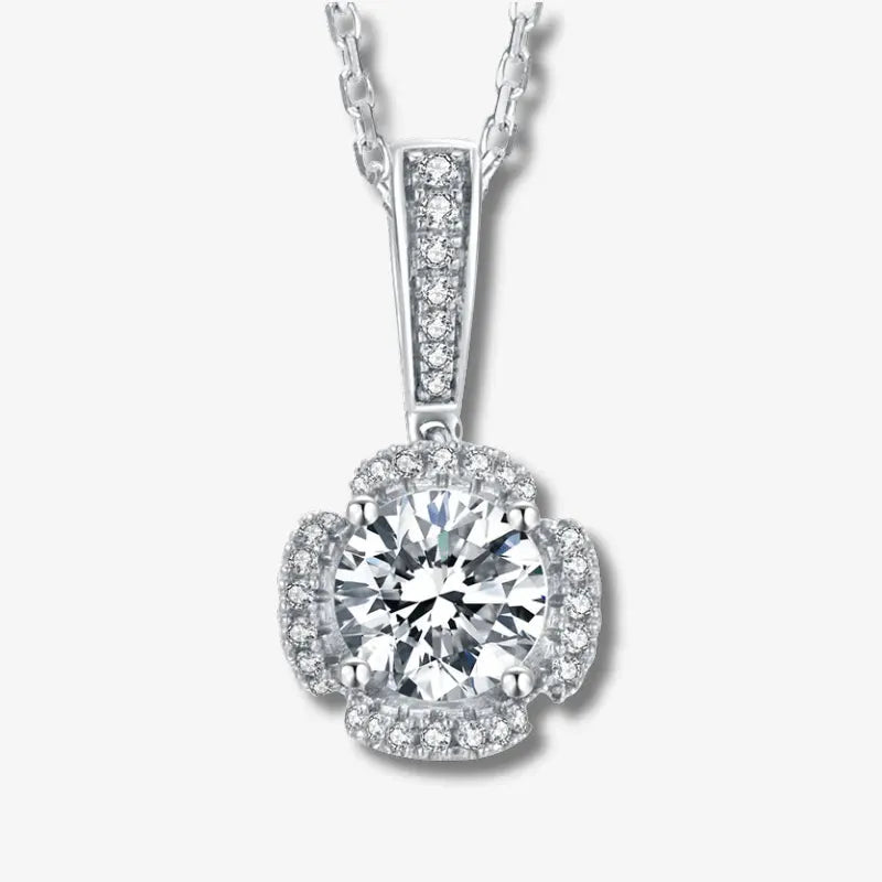The Florianne Moissanite Clover Halo Necklace PENDANT by Chantal Vaulet