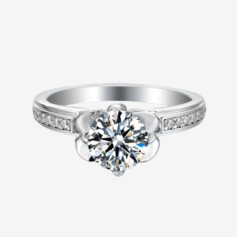 Florielle Moissanite Bloom Ring 🌸, featuring a 1.0CT round Moissanite, perfect for engagement or wedding 💍, amazing value!