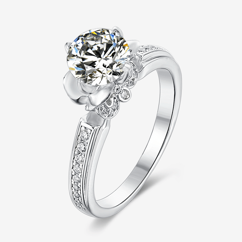 Stunning Florielle Moissanite Bloom Ring 💍, floral design, 1.0CT center, perfect for engagement & wedding, amazing value!