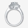 Ismeria Trillion-Cut Moissanite Halo Ring 💍✨, stunning engagement/wedding ring with split-shank pavé band, amazing value.