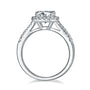 The Isolde Moissanite Halo Ring 3CT 💍✨ - Stunning engagement ring with dazzling moissanite centerpiece and split shank design.
