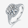 Stunning Moissanite halo engagement ring💍 with 3CT center stone and sparkling accents✨ - amazing value for weddings!