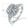 The Isolde Moissanite Halo Ring: 3CT brilliance, split shank design, stunning engagement/wedding ring! 💍✨ #AmazingValue