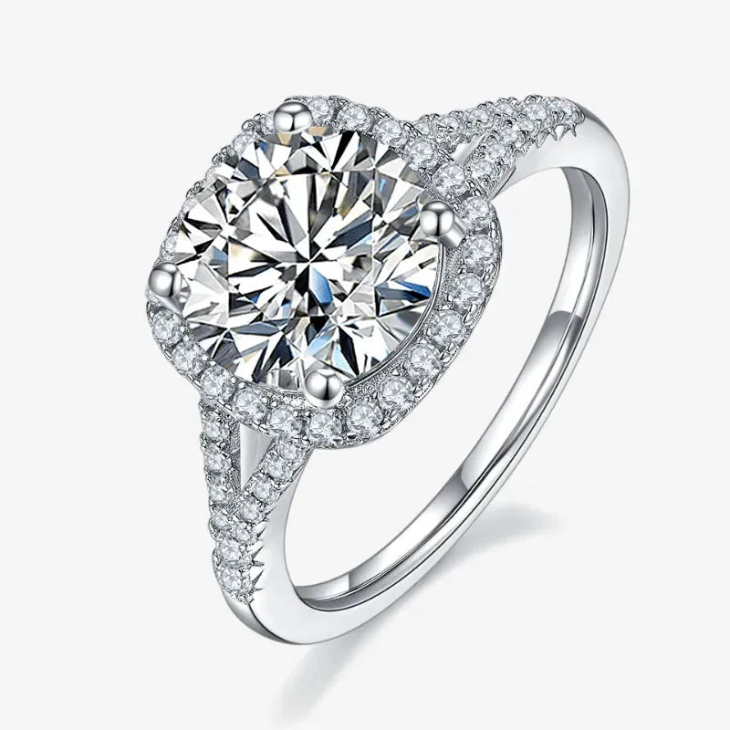 The Isolde – Moissanite Halo Ring 3CT RING by Chantal Vaulet