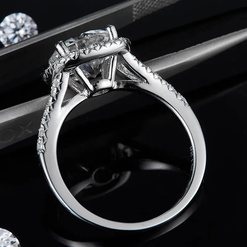 The Isolde – Moissanite Halo Ring 3CT RING by Chantal Vaulet
