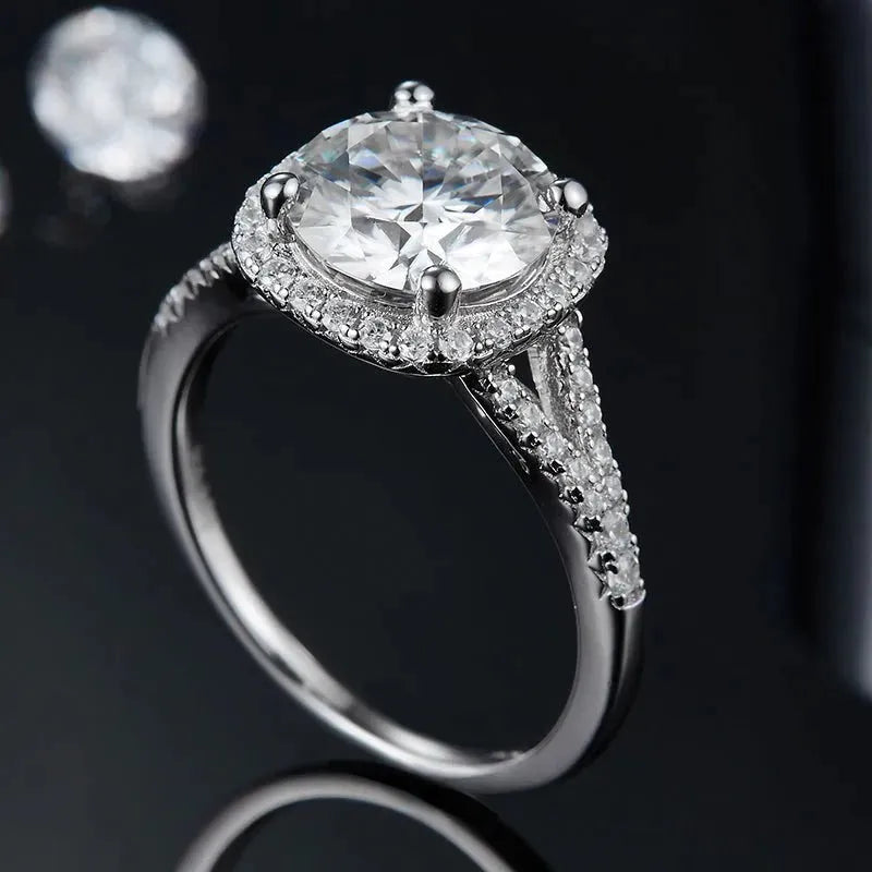 The Isolde – Moissanite Halo Ring 3CT RING by Chantal Vaulet