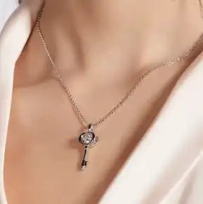 The Keylara Moissanite Dancing Key Necklace - PENDANT - Chantal Vaulet