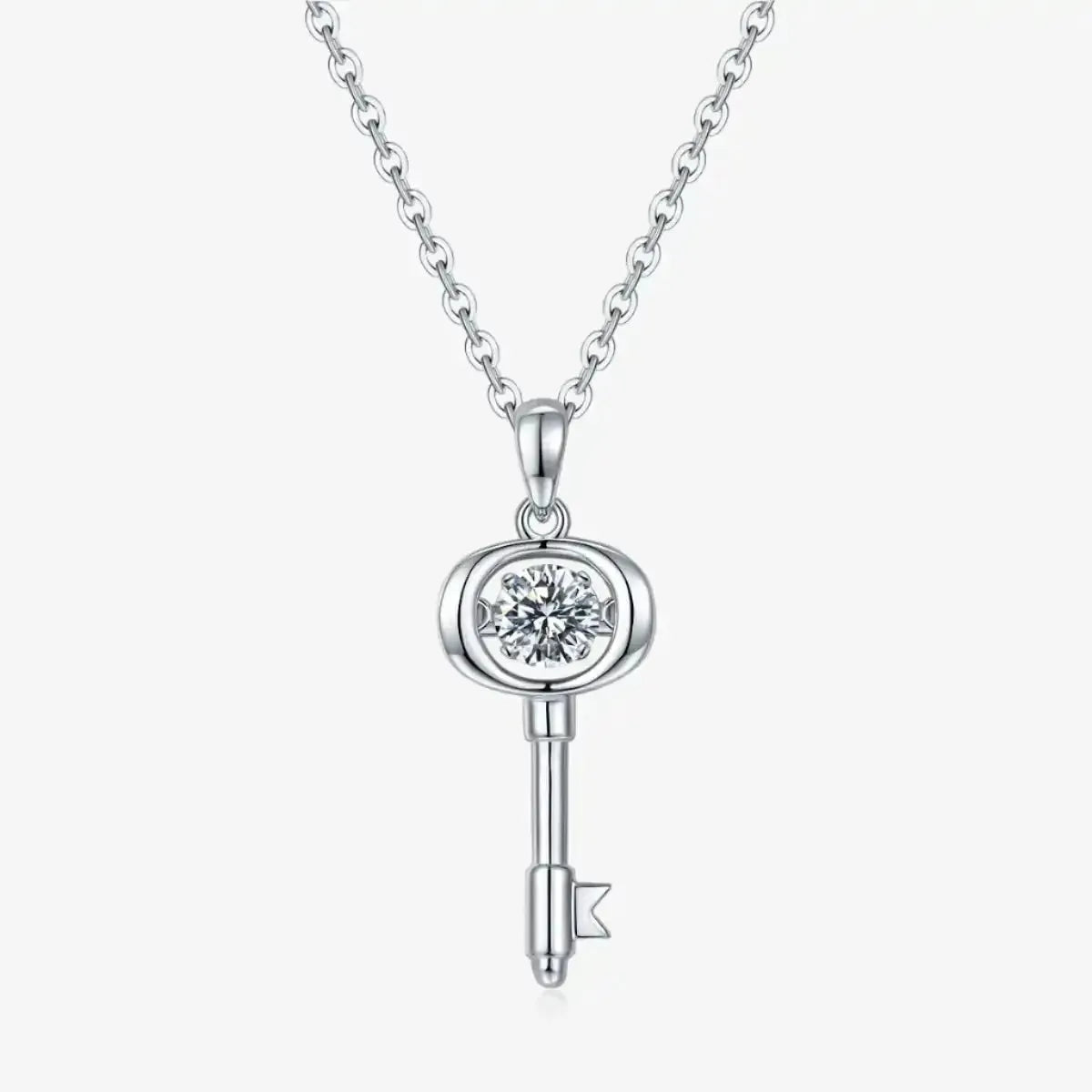The Keylara Moissanite Dancing Key Necklace PENDANT by Chantal Vaulet