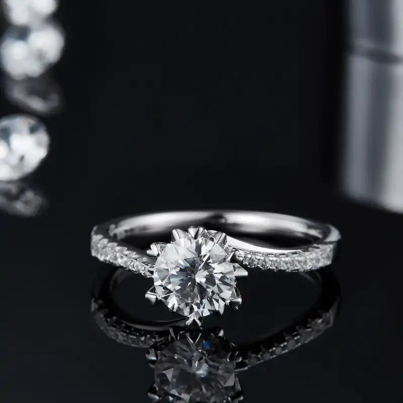 The Lillian – Moissanite Side - Stone Engagement Ring 1CT - RING - Chantal Vaulet