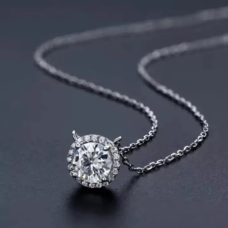 The Lioranne Moissanite Halo Necklace PENDANT by Chantal Vaulet
