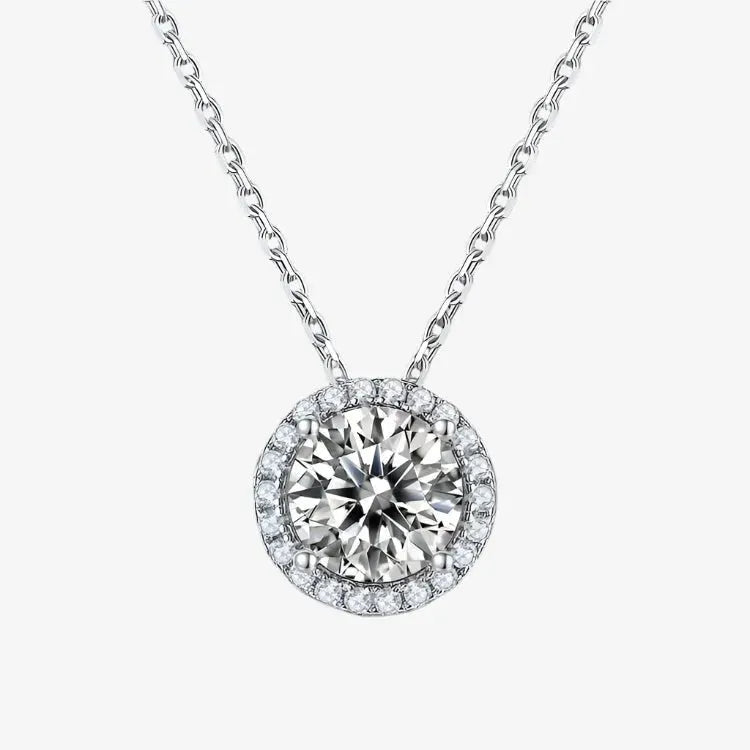 The Lioranne Moissanite Halo Necklace PENDANT by Chantal Vaulet