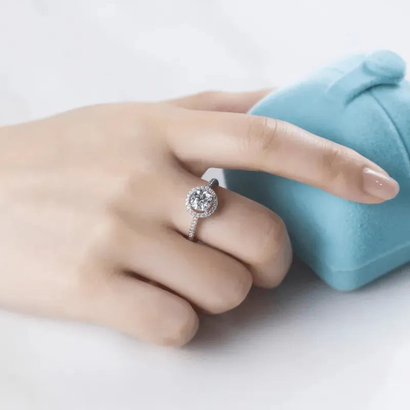 The Liravine Moissanite Halo Ring RING by Chantal Vaulet