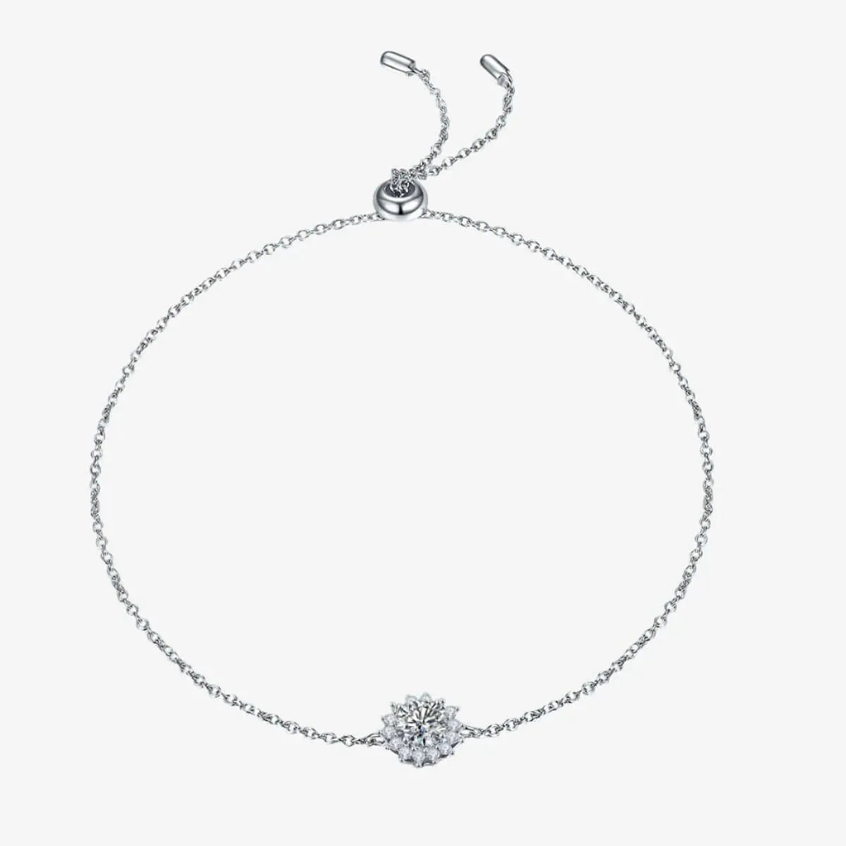 The Liva Moissanite Halo Adjustable Bracelet BRACELET by Chantal Vaulet