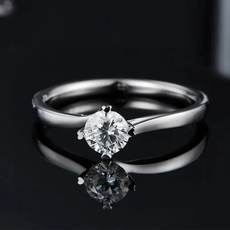 The Livia – Moissanite Solitaire Engagement Ring 0.5CT Ring by Chantal Vaulet