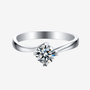 The Livia Moissanite solitaire engagement ring 🌟 featuring a 0.5CT round stone, perfect for weddings and amazing value! 💍
