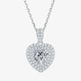 The Loravelle Moissanite Heart Halo Necklace PENDANT by Chantal Vaulet