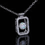 The Loravine Moissanite Dancing Rectangle Necklace PENDANT by Chantal Vaulet