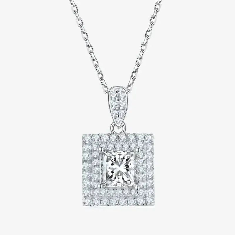 The Lyravella Moissanite Halo Necklace PENDANT by Chantal Vaulet