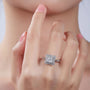 Captivating Meliora Princess-Cut Moissanite Halo Ring 💍✨, perfect for engagement or wedding, offering amazing value!