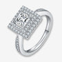 Princess-cut Moissanite halo ring 💍✨, perfect for engagement or wedding, showcasing amazing value and brilliance!