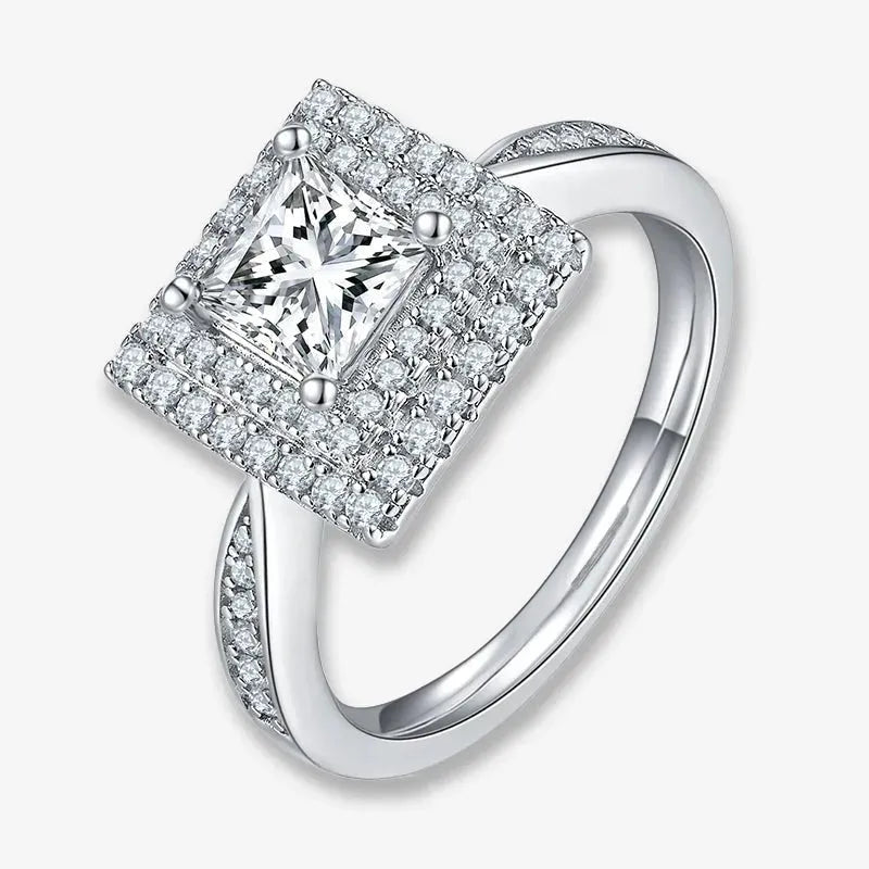 The Meliora Princess-Cut Moissanite Halo Ring RING by Chantal Vaulet