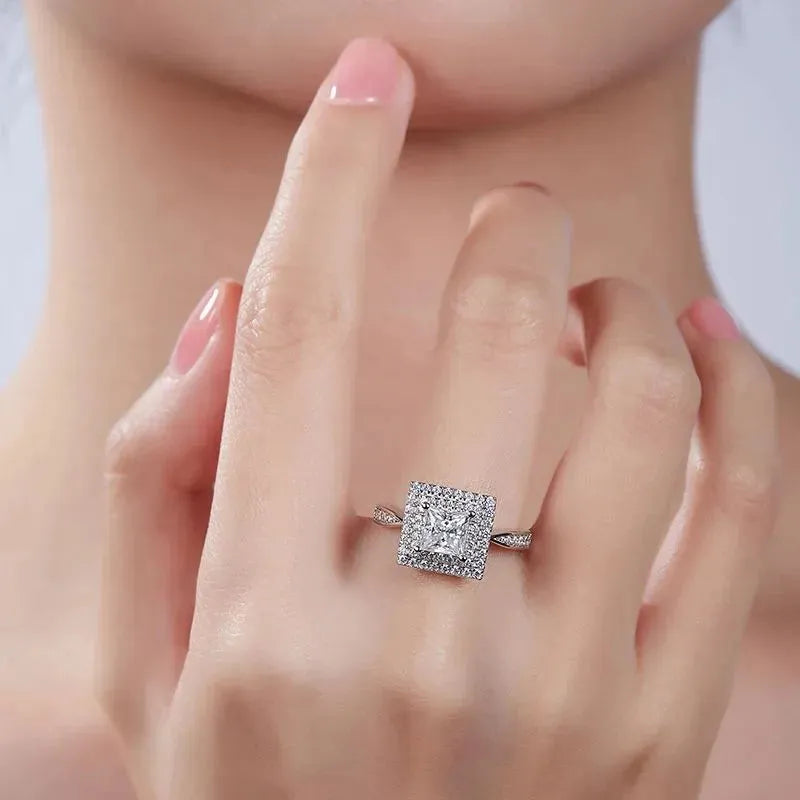 The Meliora Princess-Cut Moissanite Halo Ring RING by Chantal Vaulet