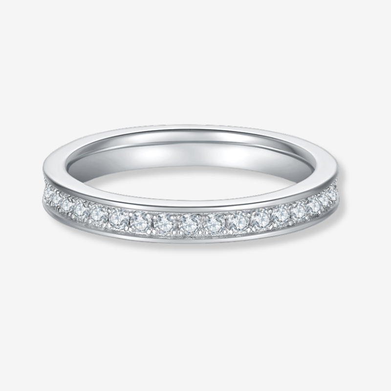 Milara Moissanite Channel-Set Eternity Band 💍✨ | Perfect for engagement & wedding, featuring 38 dazzling Moissanites! 💖