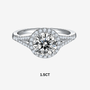 Moissanite engagement ring (1.5CT) with round-cut center stone, sparkling halo, and classic band design 💍✨ #AmazingValue