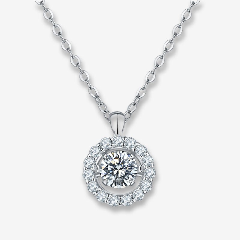 The Novalisse Moissanite Dancing Halo Necklace - Chantal Vaulet