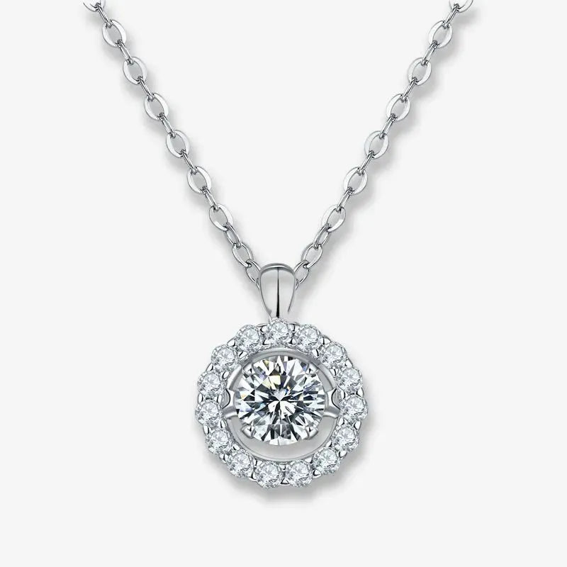 The Novalisse Moissanite Dancing Halo Necklace PENDANT by Chantal Vaulet