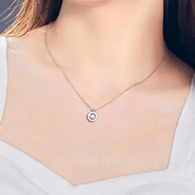 The Novalisse Moissanite Dancing Halo Necklace PENDANT by Chantal Vaulet