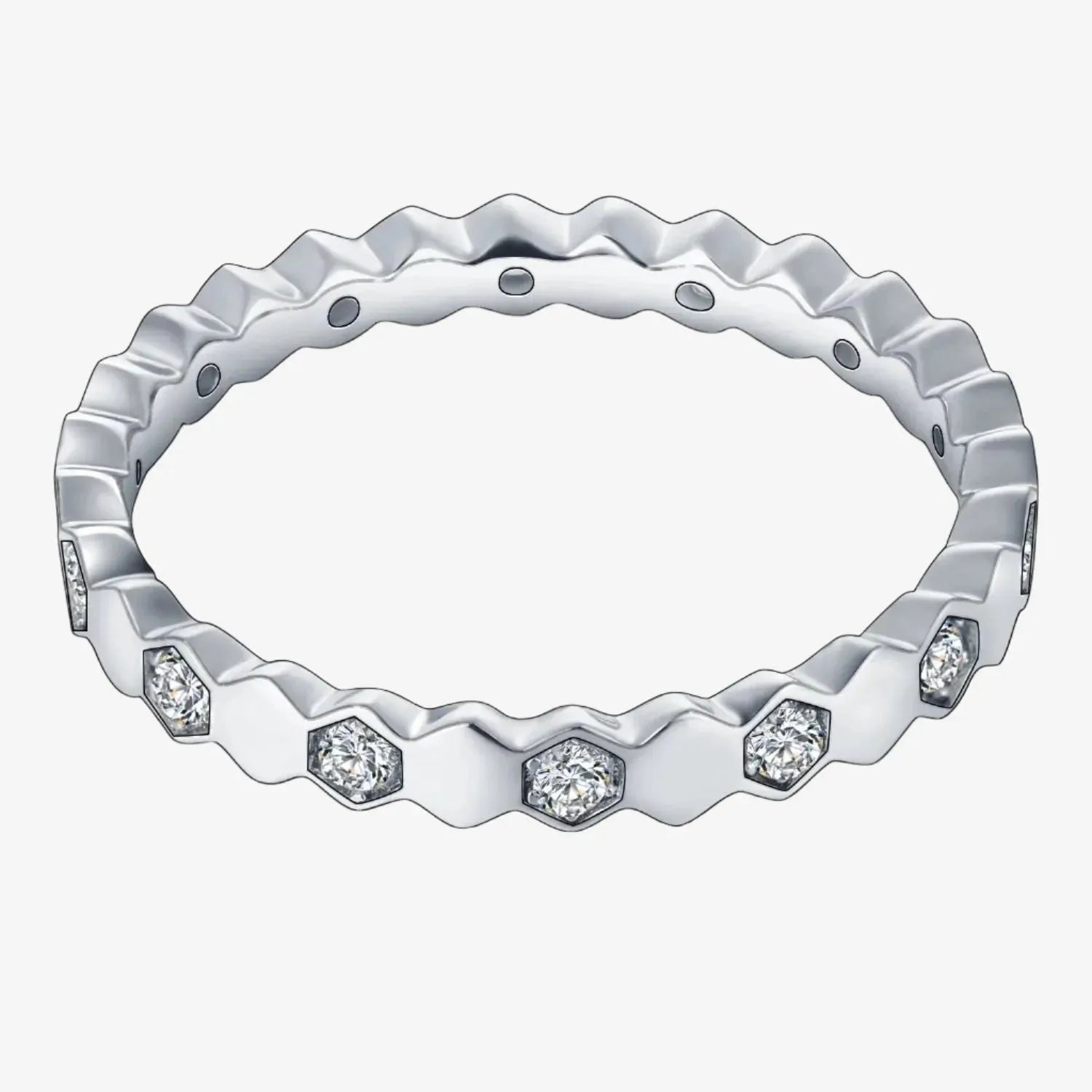 The Octavia Moissanite Hexagon Eternity Band RING by Chantal Vaulet