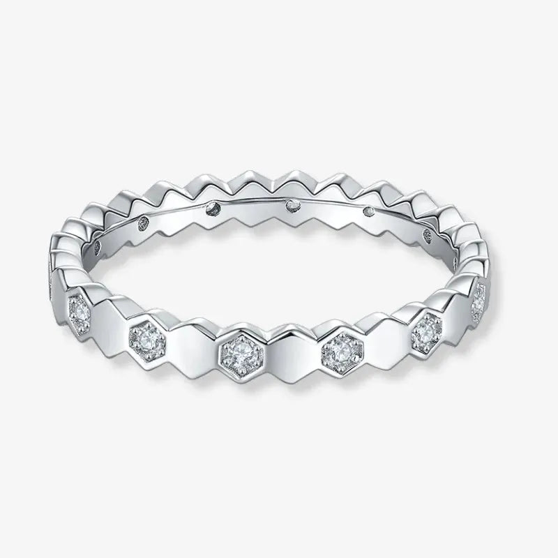 The Octavia Moissanite Hexagon Eternity Band RING by Chantal Vaulet
