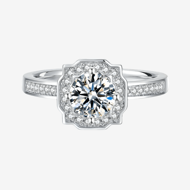 The Orliana Moissanite Halo Ring 💍✨ featuring a brilliant 1.0CT Moissanite, ideal for engagements and weddings! Amazing value!