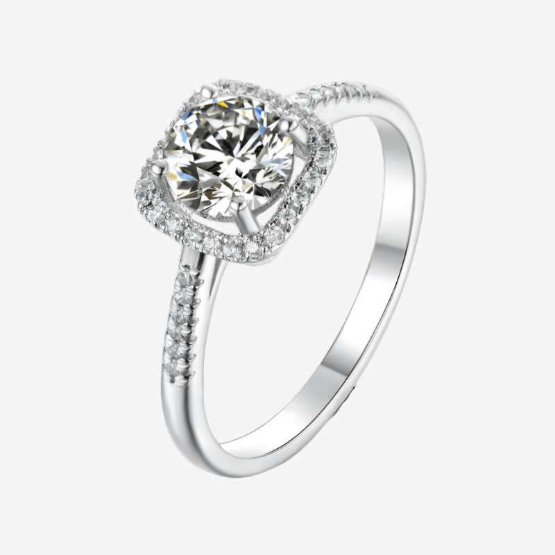 The Rosalyn Moissanite Halo Ring: stunning 1CT Moissanite, pavé-set halo, perfect for engagement or wedding 💍✨ #amazingvalue