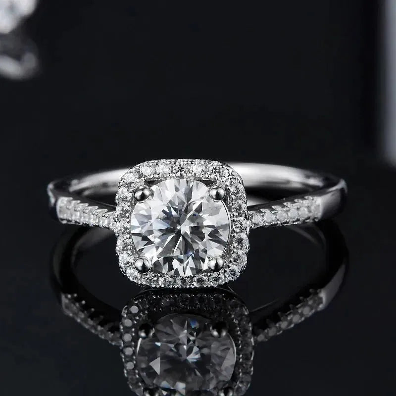 The Rosalyn Moissanite Halo Ring RING by Chantal Vaulet