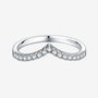 Selina Moissanite Chevron Band 💍✨ Modern elegance for engagement or wedding, featuring 17 sparkling Moissanites. Amazing value! 💖